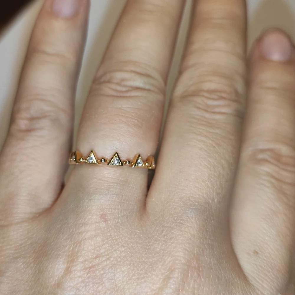 Bony Levy 18K Diamond Diamond Accent Triangular Station Crown Ring